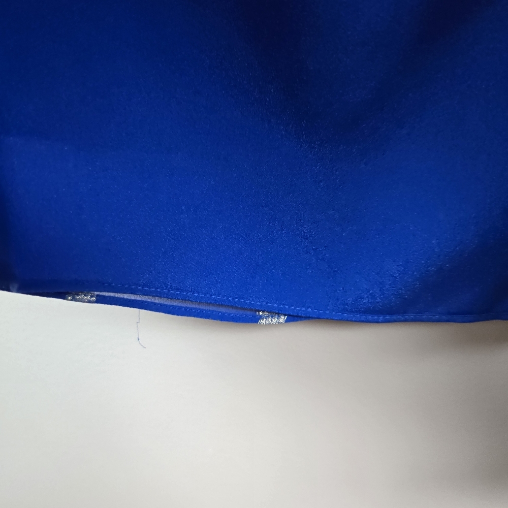 Lilly Pulitzer Blue Silk Blend One Shoulder Dress Size 10 - Picture 4 of 7